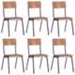 vidaXL Chaises à manger lot de 6 marron Contreplaqué - TU