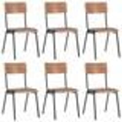 vidaXL Chaises à manger lot de 6 marron Contreplaqué - TU