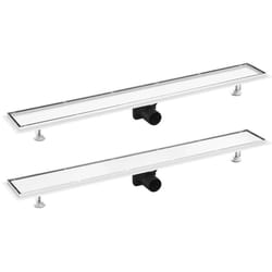 Drain de douche avec couvercle 2 en 1 93x14 cm Acier inoxydable vidaXL