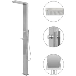 vidaXL Douche d'extérieur Acier inoxydable Carré