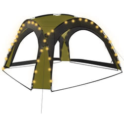 Vidaxl - Tente de réception avec led et 4 parois 3,6x3,6x2,3 m Vert