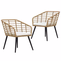 VidaXL 48576, Terrace, Siège rembourré, Polyester, Polyuréthane, Acier, Noir, Chêne, Blanc, 635 mm, 535 mm