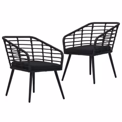 VidaXL 48578, Terrace, Siège rembourré, Polyester, Polyuréthane, Acier, Noir, 635 mm, 535 mm