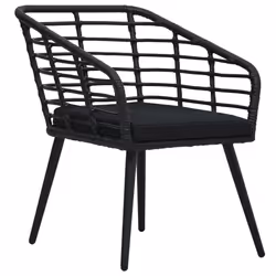 VidaXL 48578 chaise d'extérieur Terrace Siège rembourré Polyester, Polyuréthane, Acier Noir