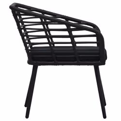 VidaXL 48578 chaise d'extérieur Terrace Siège rembourré Polyester, Polyuréthane, Acier Noir - Vue supplémentaire 4