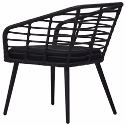 VidaXL 48578 chaise d'extérieur Terrace Siège rembourré Polyester, Polyuréthane, Acier Noir - Vue supplémentaire 5