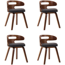 Chaises à manger lot de 4 gris foncé bois courbé et tissu vidaXL
