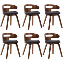 Chaises À Manger Lot De 6 Gris Foncé Bois Courbé Et Tissu Vidaxl