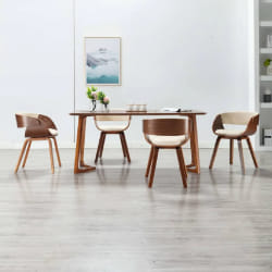 vidaXL Chaises à manger - Lot de 4 - Crème