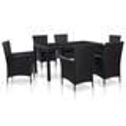 vidaXL Ensemble à manger d'extérieur 7 pcs Résine tressée Noir - TU
