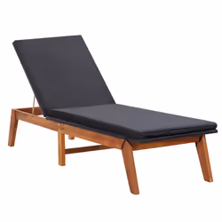 VidaXL 45990, Linge, Siège rembourré, Bois d'acacia, Polyéthylène, Rotin, Noir, Marron, 600 mm, 2000 mm
