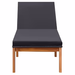 VidaXL 45990 chaise d'extérieur Linge Siège rembourré Bois d'acacia, Polyéthylène, Rotin Noir, Marron