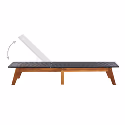 VidaXL 45990 chaise d'extérieur Linge Siège rembourré Bois d'acacia, Polyéthylène, Rotin Noir, Marron - Vue supplémentaire 4