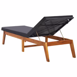 VidaXL 45990 chaise d'extérieur Linge Siège rembourré Bois d'acacia, Polyéthylène, Rotin Noir, Marron - Vue supplémentaire 5
