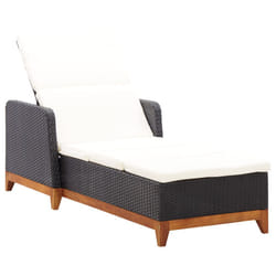 VidaXL 46012 chaise d'extérieur Linge Siège rembourré Bois d'acacia, Polyuréthane, Acier Noir, Crème, Blanc