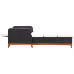 VidaXL 46012 chaise d'extérieur Linge Siège rembourré Bois d'acacia, Polyuréthane, Acier Noir, Crème, Blanc - Vue supplémentaire 5