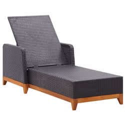 VidaXL 46012 chaise d'extérieur Linge Siège rembourré Bois d'acacia, Polyuréthane, Acier Noir, Crème, Blanc - Vue supplémentaire 6