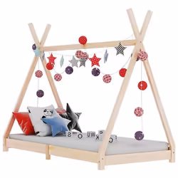 vidaXL Cadre de lit denfant Bois de pin massif 90 x 200 cm 283357