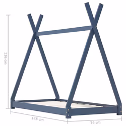 VidaXL 283361 Lit pour enfant Gris Bois - Vue supplémentaire 7