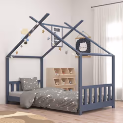 VidaXL 283371 Lit pour enfant Gris Bois