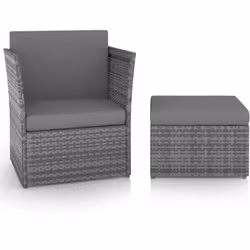 VidaXL 48193, Terrace, Siège rembourré, Acier, Polyuréthane, Gris, Coton, 590 mm