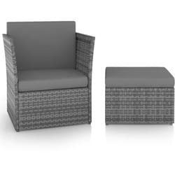 VidaXL 48193 chaise d'extérieur Terrace Siège rembourré Acier, Polyuréthane Gris