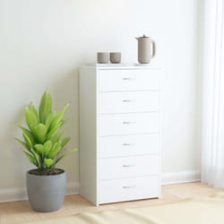Vidaxl - Buffet avec 6 tiroirs Blanc 50x34x96 cm Bois d'ingénierie