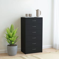 Vidaxl - Buffet avec 6 tiroirs Noir 50x34x96 cm Bois d'ingénierie