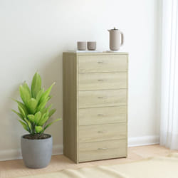 Vidaxl - Buffet avec 6 tiroirs Chêne sonoma 50x34x96cm Bois d'ingénierie