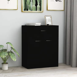 Vidaxl - Buffet noir 60x30x75 cm bois d'ingénierie
