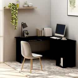 Vidaxl - Bureau d'angle en forme de l Noir 120x140x75cm bois ingénierie