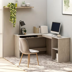 Vidaxl - Bureau d'angle en forme de l Gris Béton Bois d'ingénierie