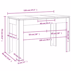 VidaXL 800759 table de cuisine et de salle à manger - Vue supplémentaire 7