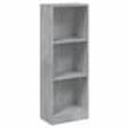 vidaXL Bibliothèque à 3 niveaux gris béton bois d'ingénierie - TU