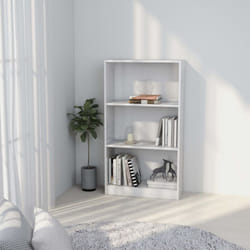 Bibliothèque 3 niveaux Blanc 60x24x109 cm Bois d'ingénierie Vidaxl