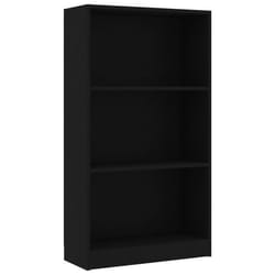 vidaXL Bibliothèque 3 niveaux Noir 60x24x109 cm Bois d'ingénierie - TU