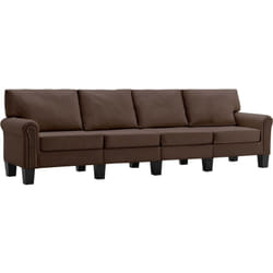 Canapé à 4 places Marron Tissu vidaXL