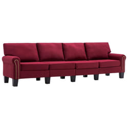 Vidaxl - Canapé à 4 places Rouge bordeaux Tissu