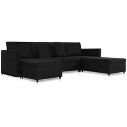 Vidaxl - Canapé-lit extensible à 4 places tissu noir