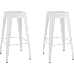Vidaxl - Tabourets de bar empilables lot de 2 blanc Métal