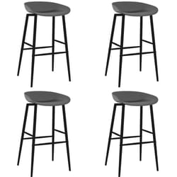 Vidaxl Chaises De Bar Lot De 4 Gris