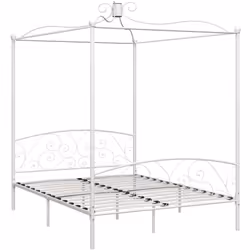 Ajoutez instantanément un goût élégant et classique à votre chambre à coucher grâce à notre cadre de lit à baldaquin en métal ...