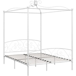Vidaxl - Cadre de lit à baldaquin Blanc 160x200 cm Métal