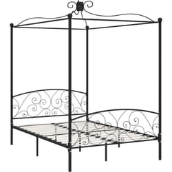 Vidaxl - Cadre de lit à baldaquin sans matelas noir métal 120x200 cm