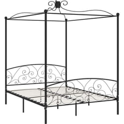 Vidaxl - Cadre de lit à baldaquin sans matelas noir métal 180x200 cm