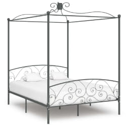 vidaXL Cadre de lit à baldaquin sans matelas gris métal 180x200 cm - 180 x 200 cm
