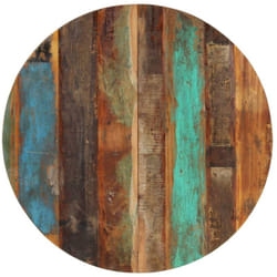 Dessus de table rond 80 cm 15-16 mm Bois de récupération Vidaxl