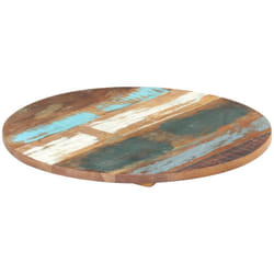 Dessus de table rond 70 cm 25-27 mm Bois de récupération solide Vidaxl