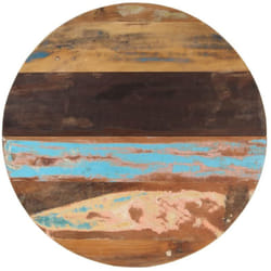 Dessus de table rond 80 cm 25-27 mm Bois de récupération solide Vidaxl