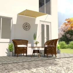 vidaXL Auvent rétractable 100x150 cm Jaune et blanc - TU